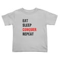 thumbnail image 1 of Eat Sleep Conquer Repeat Funny Toddler T-Shirts for Boys Girls (Gray, Youth S), 1 of 5