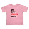 thumbnail image 1 of Eat Sleep Conquer Repeat Funny Toddler T-Shirts for Boys Girls (Pink, Youth L), 1 of 5