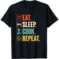 thumbnail image 1 of Eat Sleep Cook Repeat Funny Vintage Cook Cooking Chef T-Shirt, 1 of 4