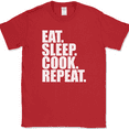 thumbnail image 1 of Eat Sleep Cook Repeat T-Shirt Funny Cooking Hobby Food Humor Gift Text Tee - Red, 4XL, 1 of 1