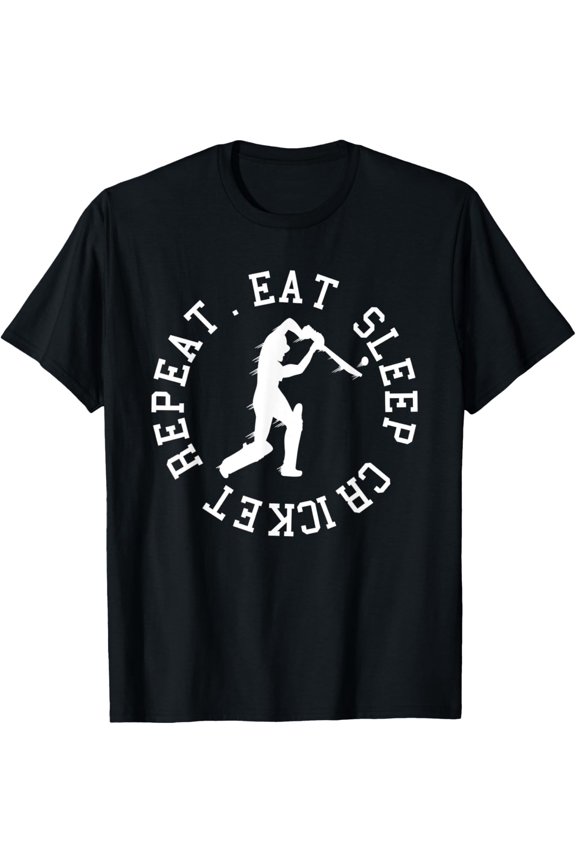 Eat Sleep Cricket Repeat Sports Lover Graphic T-Shirt
