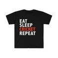 thumbnail image 1 of Eat Sleep Cricket Repeat Unisex T-shirt S-3XL Cricket Player, 1 of 2