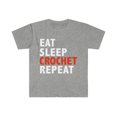 thumbnail image 1 of Eat Sleep Crochet Repeat Unisex T-shirt S-3XL Crocheting Yarn, 1 of 2