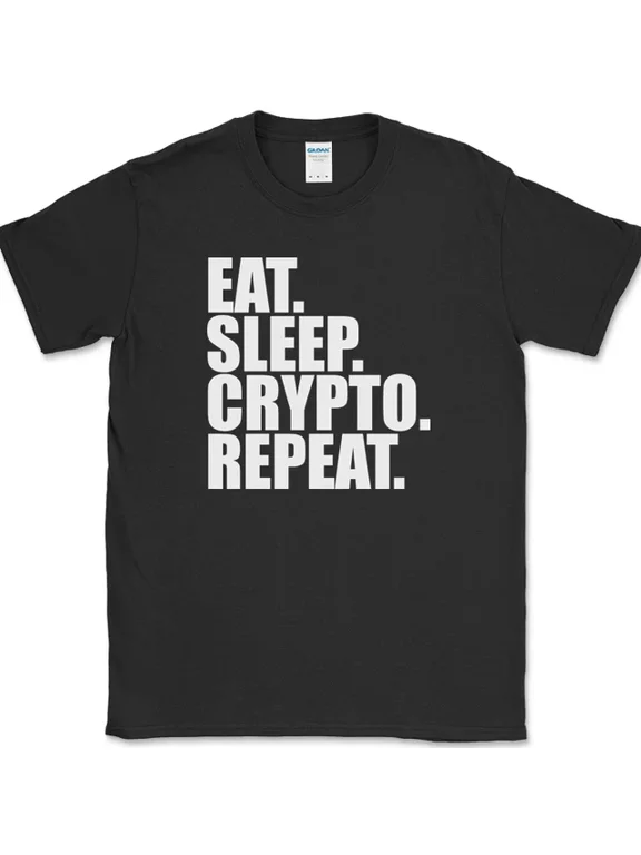 Eat Sleep Crypto Repeat Cryptocurrency Graphic T-shirt
