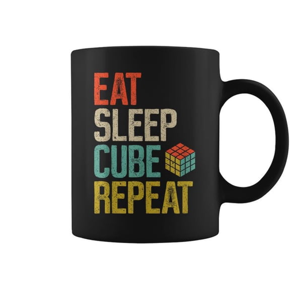 Eat Sleep Cube Repeat Puzzle Speed Cubing Coffee Mugs