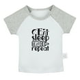 thumbnail image 1 of Eat Sleep Cute Repeat Funny T shirt For Baby, Newborn Babies T-shirts, Infant Tops, 0-24M Kids Graphic Tees Clothing (Short Gray Raglan T-shirt, 12-18 Months), 1 of 4