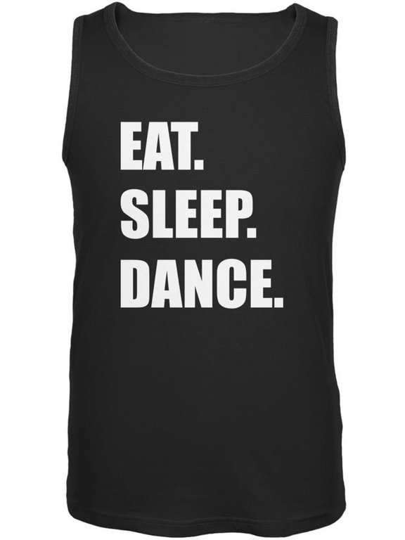 Eat Sleep Dance Black Adult Tank Top - Large