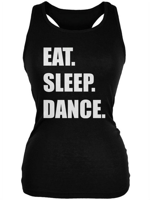 Eat Sleep Dance Black Juniors Soft Tank Top - Medium