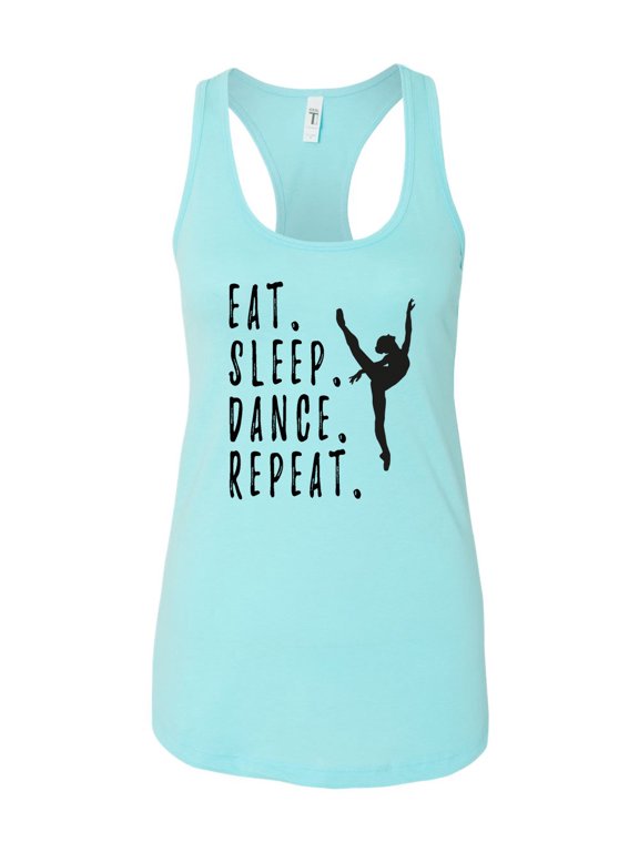 Eat Sleep Dance Repeat Ladies Racerback Tank Top-Cancun-large