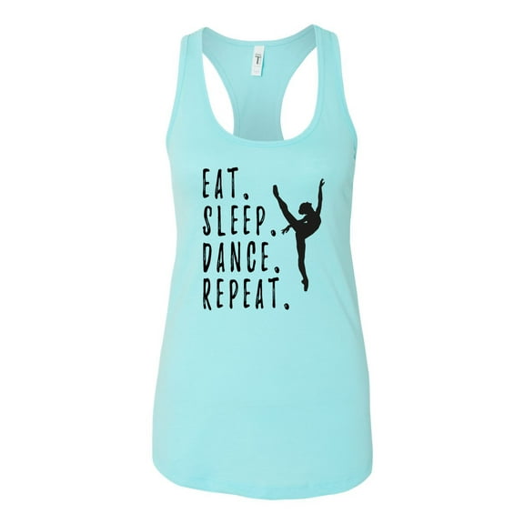 Eat Sleep Dance Repeat Ladies Racerback Tank Top-Cancun-medium