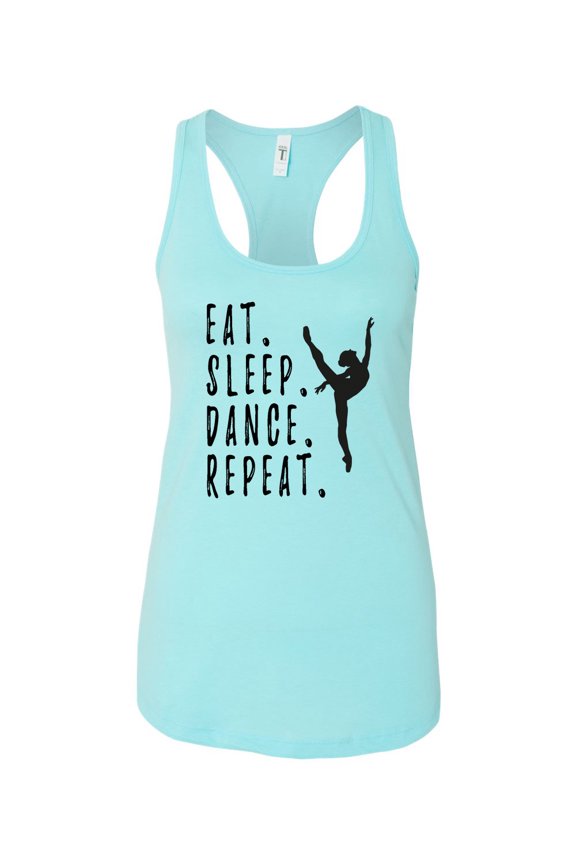 Eat Sleep Dance Repeat Ladies Racerback Tank Top-Cancun-xxl