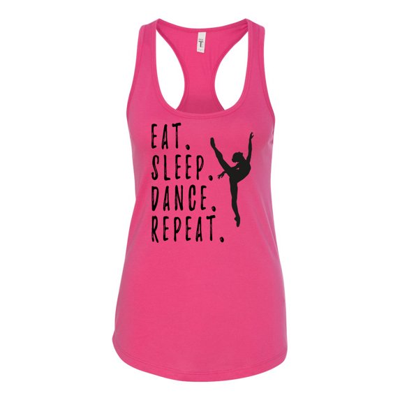 Eat Sleep Dance Repeat Ladies Racerback Tank Top-Raspberry-xxl