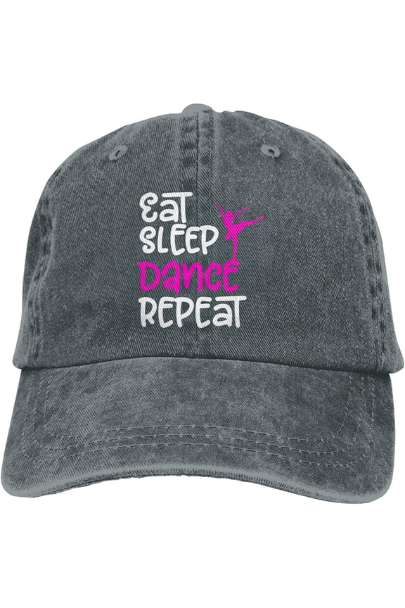 Eat Sleep Dance Repeat Slogan Cowboy Hats Unisex Adjustable Vintage Baseball Caps Deep Heather