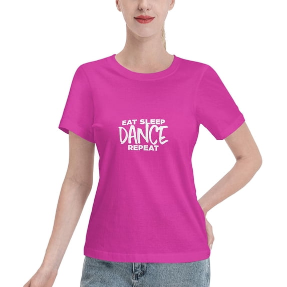 Eat Sleep Dance Repeat Women'S Basic Short Sleeve T-Shirt Fuchusia Xx-Large