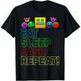 thumbnail image 1 of Eat Sleep Dash Repeat Video Game Geometry Video Gamer Lover T-Shirt, 1 of 5