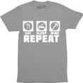 thumbnail image 1 of Eat Sleep Dig Repeat Miner Mini Art Men's Game Geek Tee Shirt, 1 of 4