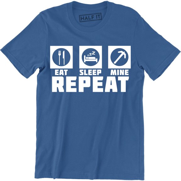 Eat Sleep Dig Repeat Miner Mini Art Men's Game Geek Tee Shirt