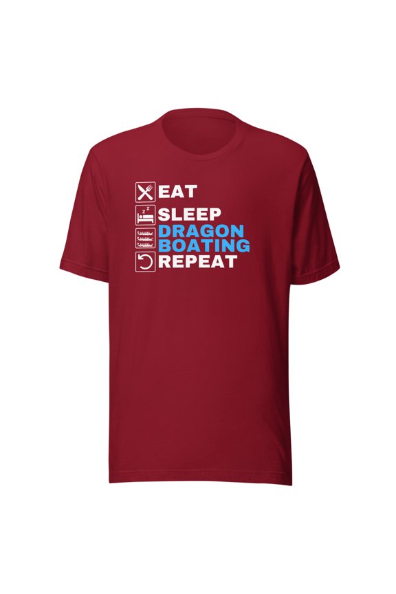 Eat Sleep Dragonboat Dragon Shirt, Unisex, Boat Festival Shirt, Dragon Boat Racing Shirt, Dragon Boat Crew, Dragonboating, Dragon Boat Fan (Cardinal, S)