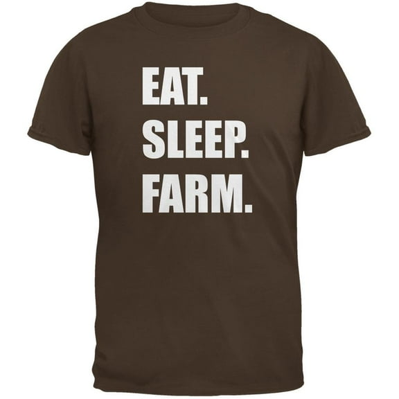 Eat Sleep Farm Brown Adult T-Shirt - X-Large