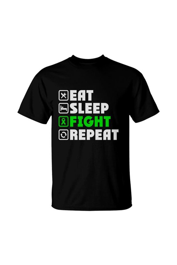 Eat Sleep Fight Repeat Green Ribbon Cerebral Palsy TShirt