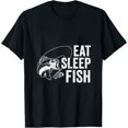 thumbnail image 1 of Eat Sleep Fish Funny Fishing Youth Design Womens T-Shirt Black S, 1 of 5