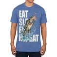 thumbnail image 1 of eat sleep fish repeat action bass mens soft t shirt, 1 of 1