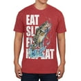 thumbnail image 1 of Eat Sleep Fish Repeat Action Bass Mens Soft T Shirt Vintage Red LG, 1 of 1