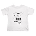 thumbnail image 1 of Eat Sleep Fish Repeat Fishing Cute Toddler Tshirts for Boys Girls (White, 5/6T), 1 of 5