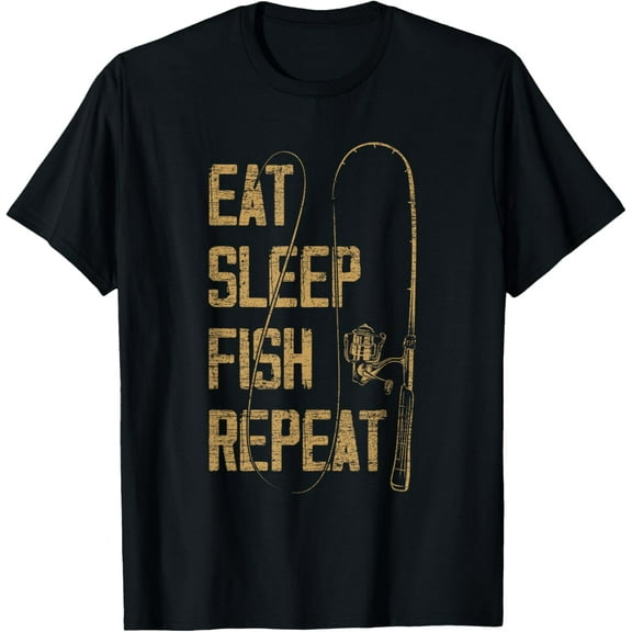 Eat Sleep Fish Repeat Fishing Lover Gift Idea Hunting Fish T-Shirt
