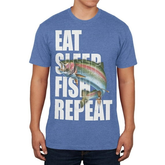 eat sleep fish repeat rainbow trout mens soft t shirt