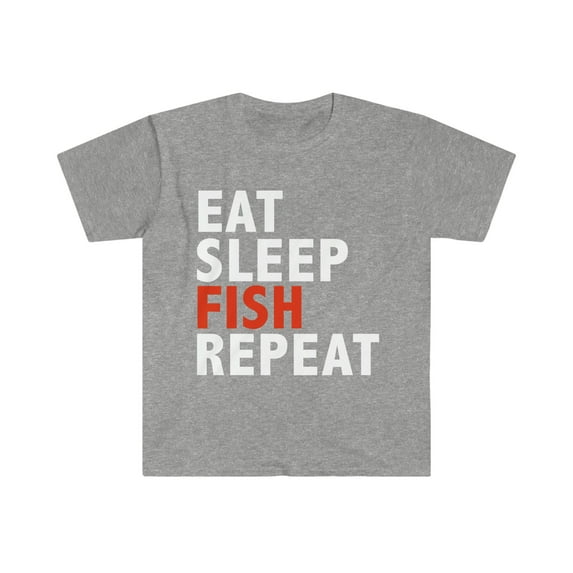 Eat Sleep Fish Repeat Unisex T-shirt S-3XL Fishing Fisherman
