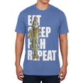 thumbnail image 1 of eat sleep fish repeat walleye mens soft t shirt, 1 of 1