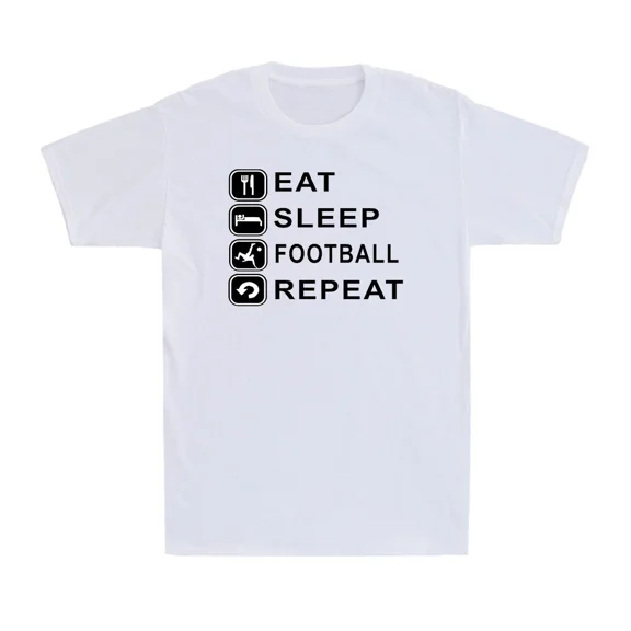 Eat Sleep Football Repeat Funny Soccer Player Training Gift Unisex T-Shirt