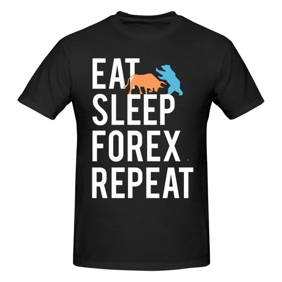 Eat Sleep Forex Repeat Men'S Basic Short Sleeve T-Shirt Black Small