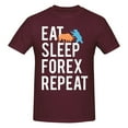 thumbnail image 1 of Eat Sleep Forex Repeat Men'S Basic Short Sleeve T-Shirt Burgundy X-Large, 1 of 5