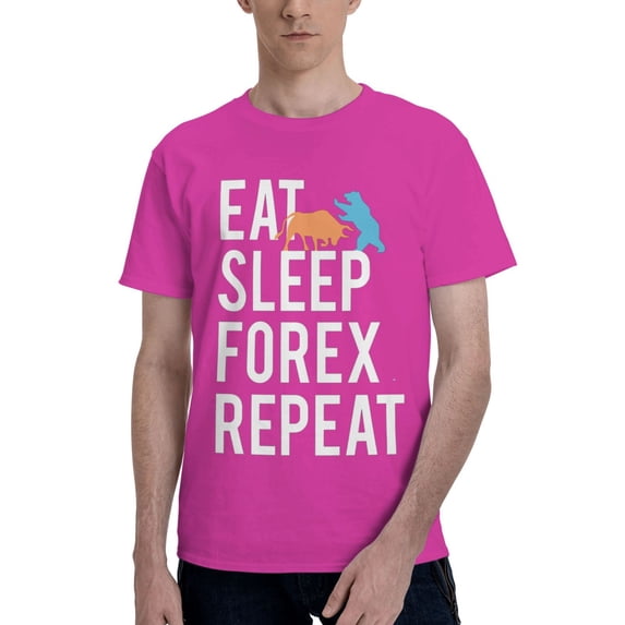 Eat Sleep Forex Repeat Men'S Basic Short Sleeve T-Shirt Fuchusia Medium
