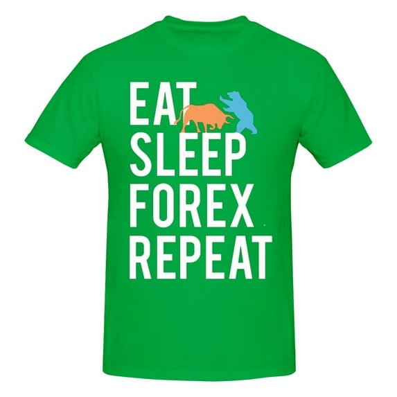 Eat Sleep Forex Repeat Men'S Basic Short Sleeve T-Shirt Green Small