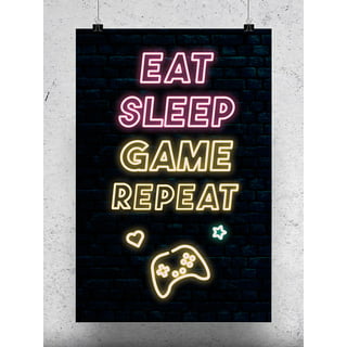 Game Repeat Eat Sleep Poster