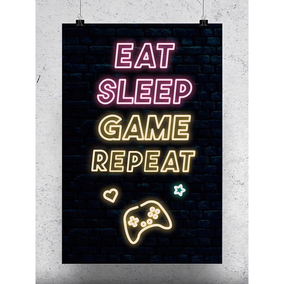 Eat Sleep Game And Repeat Poster - Smartprints Designs,