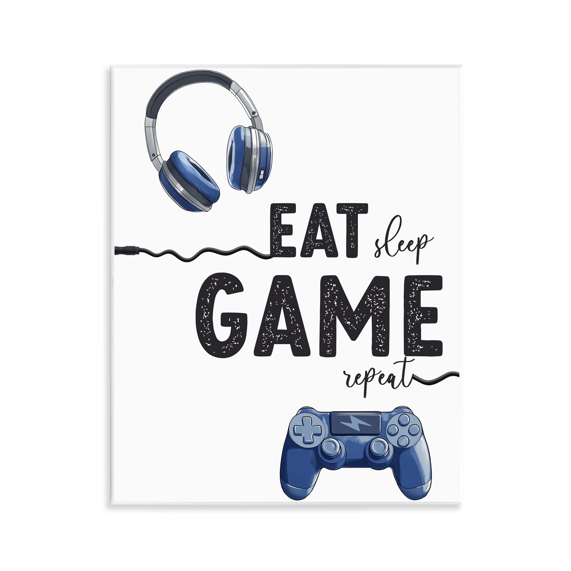 Eat Sleep Game Lifestyle Wall Plaque Art, design by Christine Simpson Art