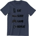 thumbnail image 1 of Eat Sleep Game Repeat Gamer Funny Routine Slogan Gaming Men's T-Shirt, 1 of 4