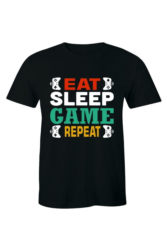 Eat Sleep Game Repeat Gamer Shirt Nerd Geek Shows Men T-Shirt Tee All Size S-5Xl