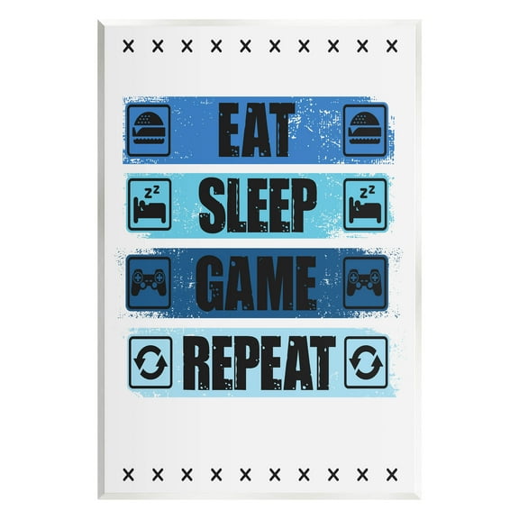 Eat Sleep Game Repeat Phrase Art for Kids Graphic Art Unframed Art Print Wall Art