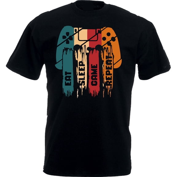 Eat Sleep Game Repeat Shirt Funny Gaming Video Game Kids Tee Top