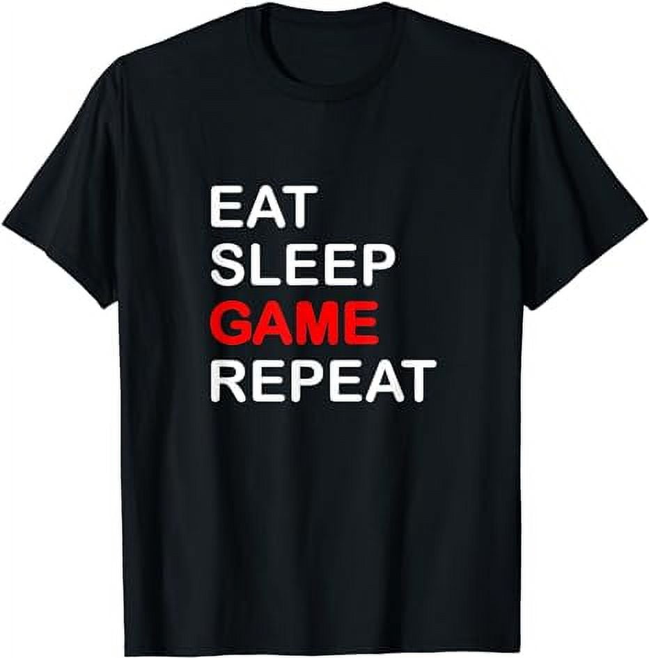 Uomo Maglietta Mangiare Dormire Giocare Ripetere – Eat Sleep Game Repeat