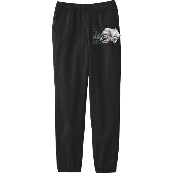 Eat Sleep Game Repeat Youth Black Jogger Pants-Medium
