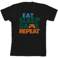 thumbnail image 1 of Eat, Sleep, Game, Repeat Youth Black Long Sleeve Hoodie-Large, 1 of 6