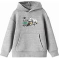 thumbnail image 1 of Eat, Sleep, Game, Repeat Youth Heather Gray Long Sleeve Hoodie-Medium, 1 of 6