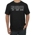 thumbnail image 1 of Eat Sleep Game Video Gamer Gift Fan Pop Culture Men's Graphic T-Shirt, Black, Small, 1 of 3