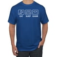 thumbnail image 1 of Eat Sleep Game Video Gamer Gift Fan Pop Culture Men's Graphic T-Shirt, Royal, 3XL, 1 of 3